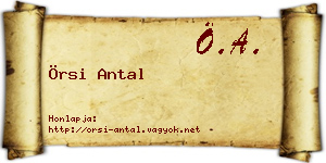 Örsi Antal névjegykártya